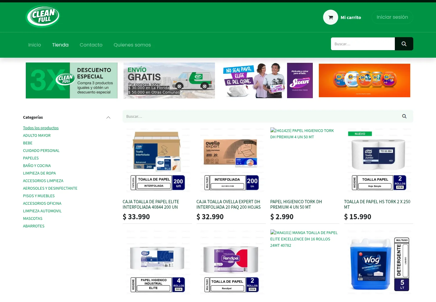 Captura del sitio web de CleanFull